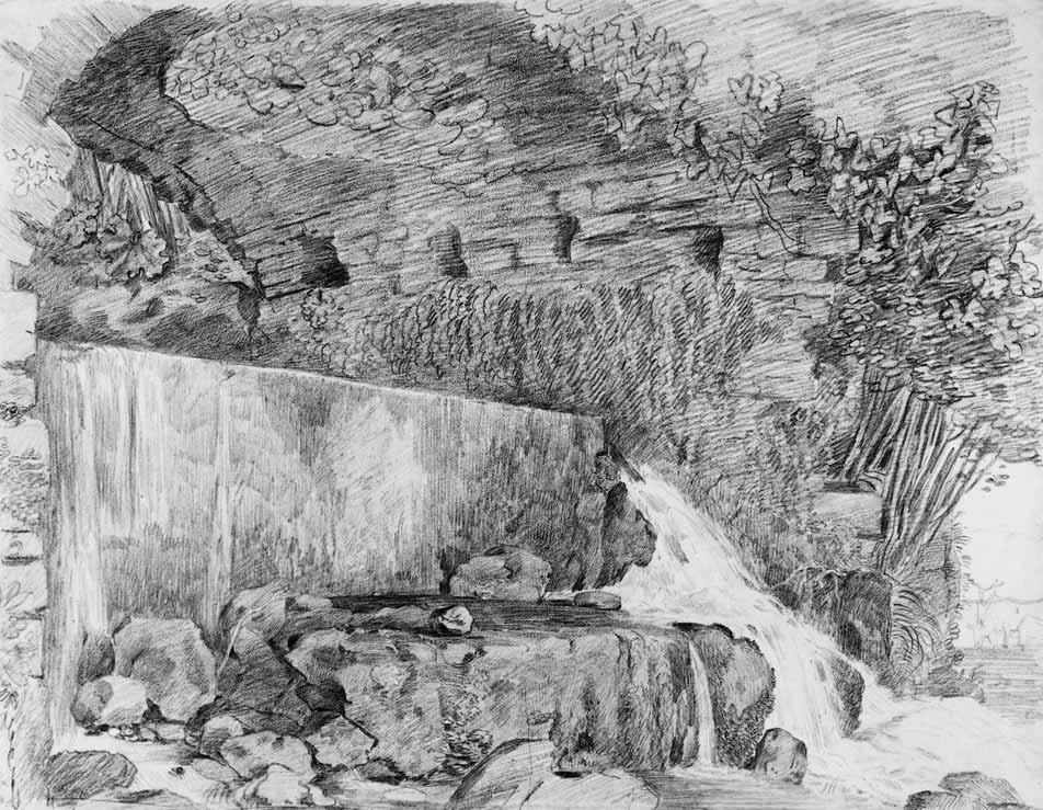 Luigi Basiletti-84-Cascatella sotto un ponte